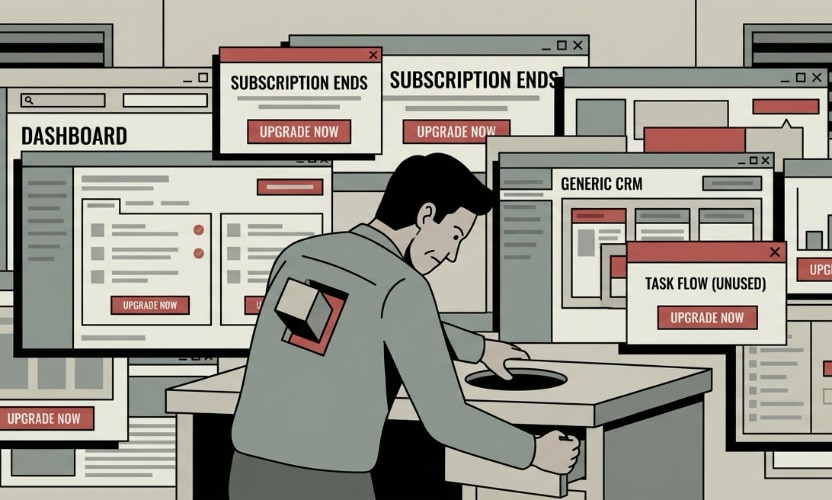 The Old Way — rigid off-the-shelf SaaS